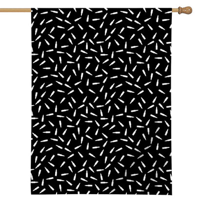 White And Black Gun Bullet Pattern Print House Flag