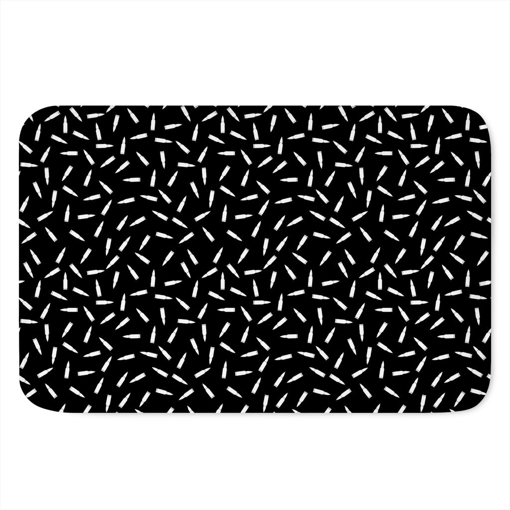 White And Black Gun Bullet Pattern Print Indoor Door Mat