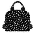 White And Black Gun Bullet Pattern Print Insulated Lunch Bag