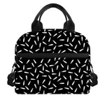 White And Black Gun Bullet Pattern Print Insulated Lunch Bag