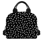 White And Black Gun Bullet Pattern Print Insulated Lunch Bag