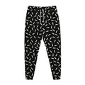 White And Black Gun Bullet Pattern Print Jogger Pants