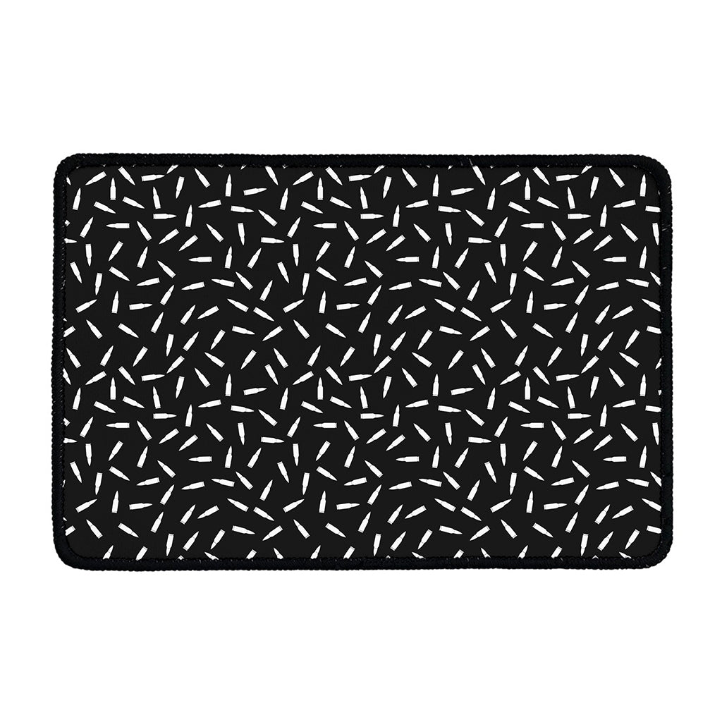 White And Black Gun Bullet Pattern Print Kitchen Mat