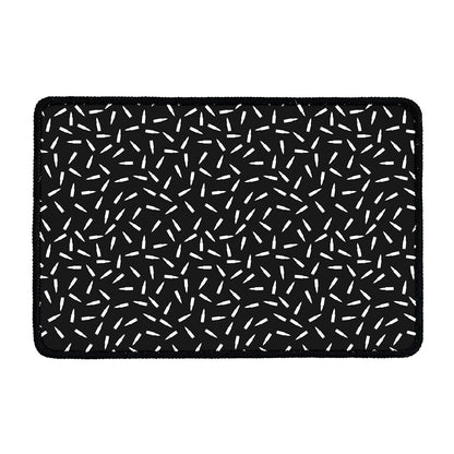 White And Black Gun Bullet Pattern Print Kitchen Mat