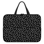 White And Black Gun Bullet Pattern Print Laptop Sleeve With Handle