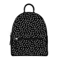 White And Black Gun Bullet Pattern Print Leather Backpack