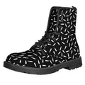 White And Black Gun Bullet Pattern Print Lace-Up Boots
