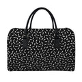 White And Black Gun Bullet Pattern Print Leather Duffel Bag