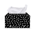 White And Black Gun Bullet Pattern Print Leather Tissue Box Cover