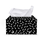 White And Black Gun Bullet Pattern Print Leather Tissue Box Cover