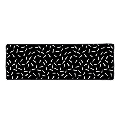 White And Black Gun Bullet Pattern Print Long Kitchen Mat