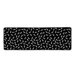 White And Black Gun Bullet Pattern Print Long Kitchen Mat