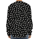 White And Black Gun Bullet Pattern Print Long Sleeve Baseball Jersey