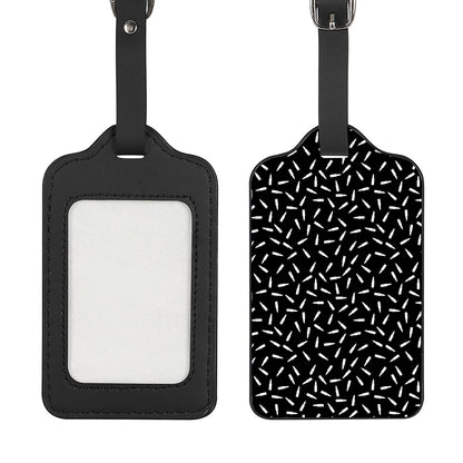 White And Black Gun Bullet Pattern Print Luggage Tag