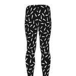 White And Black Gun Bullet Pattern Print Men's leggings