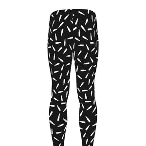 White And Black Gun Bullet Pattern Print Men's leggings