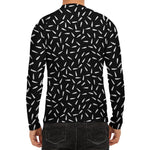 White And Black Gun Bullet Pattern Print Men's Long Sleeve Rash Guard