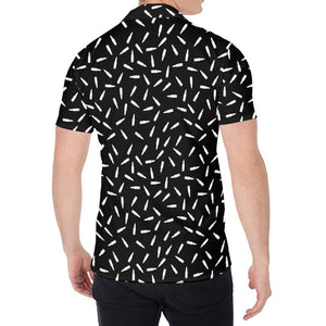 White And Black Gun Bullet Pattern Print Men's Shirt