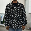 White And Black Gun Bullet Pattern Print Men's Shirt Jacket