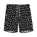 White And Black Gun Bullet Pattern Print Men's Athletic Shorts