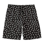 White And Black Gun Bullet Pattern Print Men's Swim Trunks