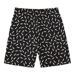 White And Black Gun Bullet Pattern Print Men's Swim Trunks