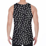 White And Black Gun Bullet Pattern Print Men's Velvet Tank Top