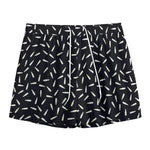 White And Black Gun Bullet Pattern Print Mesh Shorts