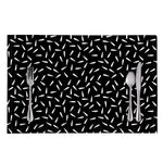 White And Black Gun Bullet Pattern Print Placemat