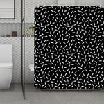 White And Black Gun Bullet Pattern Print Polyester Shower Curtain