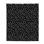 White And Black Gun Bullet Pattern Print Polyester Shower Curtain