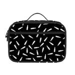 White And Black Gun Bullet Pattern Print Portable Lunch Bag