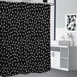 White And Black Gun Bullet Pattern Print Premium Shower Curtain