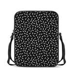 White And Black Gun Bullet Pattern Print Rectangular Crossbody Bag