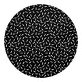 White And Black Gun Bullet Pattern Print Round Blanket