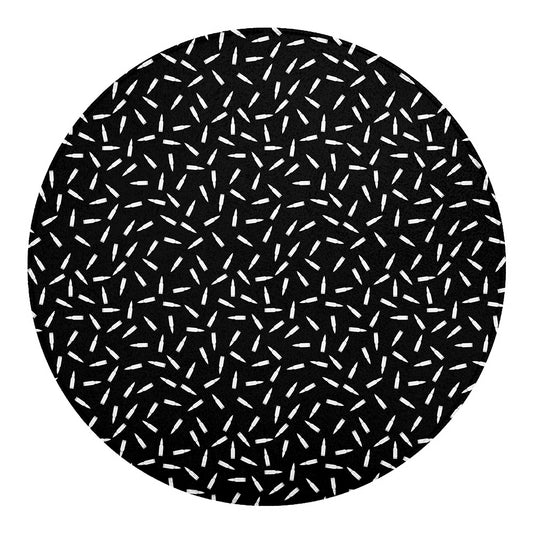 White And Black Gun Bullet Pattern Print Round Blanket