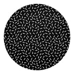 White And Black Gun Bullet Pattern Print Round Blanket