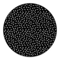 White And Black Gun Bullet Pattern Print Round Floor Mat