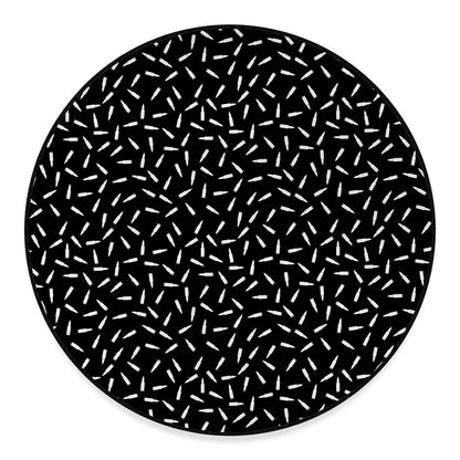 White And Black Gun Bullet Pattern Print Round Floor Mat