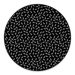 White And Black Gun Bullet Pattern Print Round Floor Mat