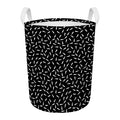 White And Black Gun Bullet Pattern Print Round Laundry Basket
