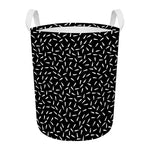 White And Black Gun Bullet Pattern Print Round Laundry Basket