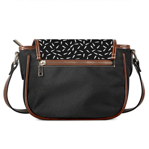 White And Black Gun Bullet Pattern Print Saddle Bag