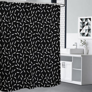 White And Black Gun Bullet Pattern Print Shower Curtain