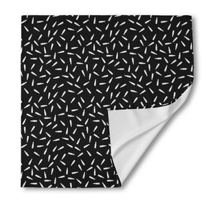 White And Black Gun Bullet Pattern Print Silk Bandana