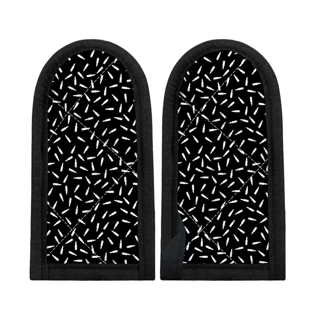 White And Black Gun Bullet Pattern Print Skillet Handle Cover