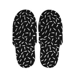 White And Black Gun Bullet Pattern Print Slippers