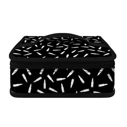 White And Black Gun Bullet Pattern Print Small Lunch Bag