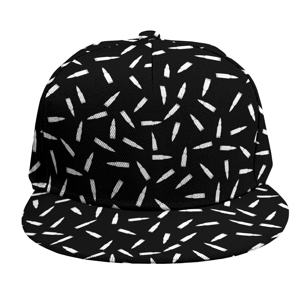 White And Black Gun Bullet Pattern Print Snapback Cap