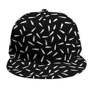 White And Black Gun Bullet Pattern Print Snapback Cap